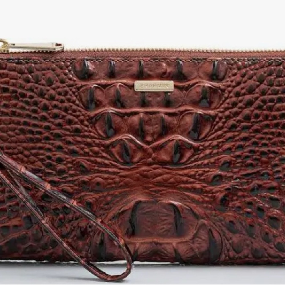 Brahmin Brown Crocodile Embossed Women's Clutch